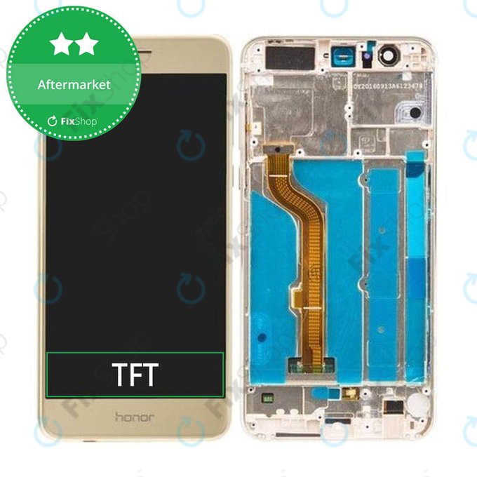 дисплей за Huawei Honor 8, Тъчскрийн и рамка, златен, Gold, TFT