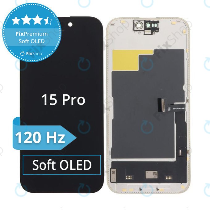 Дисплей Soft OLED за iPhone 15 Pro, Тъчскрийн с рамка, DIAGNOSTIC
