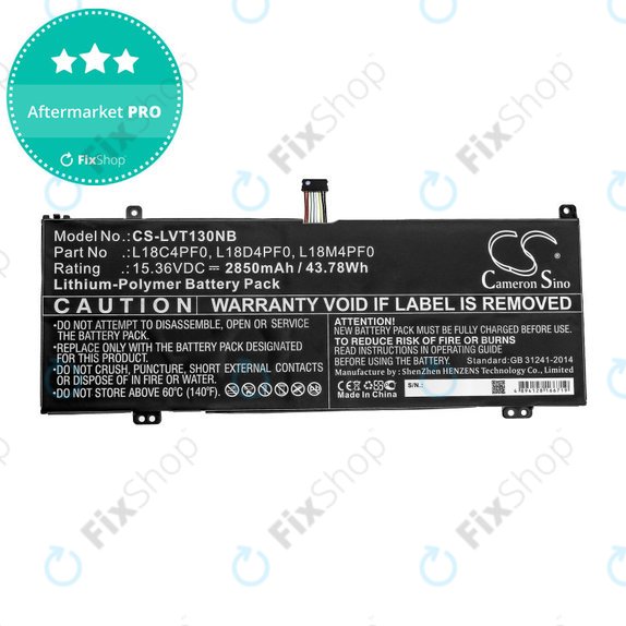Батерия за Lenovo ThinkBook 13s, 14s, 2850mAh, Li-Pol, 15.36V, L18C4PF0, HQ