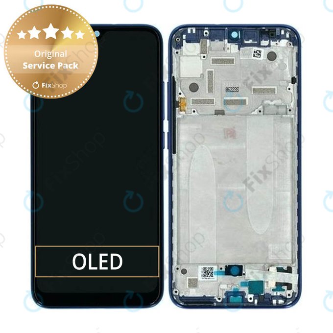 дисплей за Xiaomi Mi A3, Тъчскрийн и рамка, 5610100380B6, Not just Blue, Genuine Service Pack