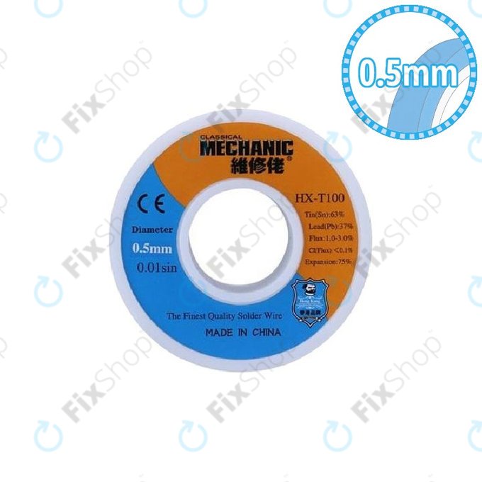 Висококачествена поялъчна тел Sn/Pb – 0.5mm, Mechanic HX-T100