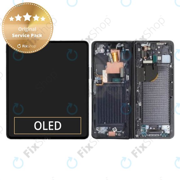 дисплей за Samsung Z Fold 5 F946B, Тъчскрийн и рамка, GH82-31842A, Phantom Black, Genuine Service Pack