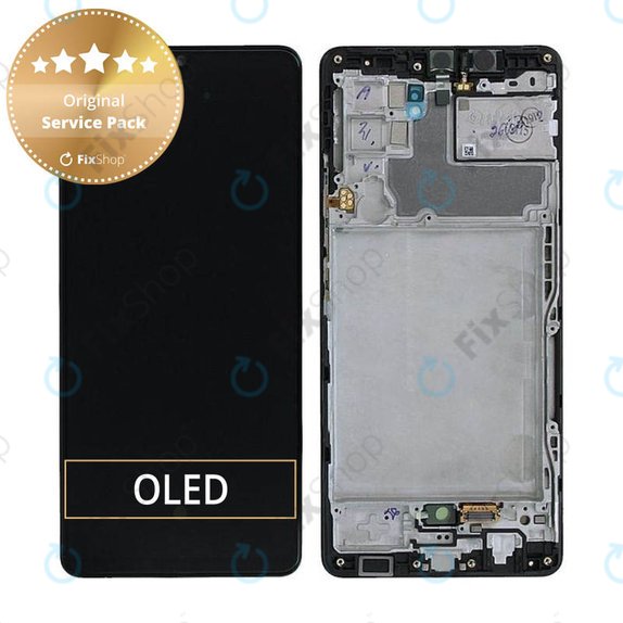 дисплей за Samsung A42 5G A426B, Тъчскрийн и рамка, GH82-24375A, GH82-24376A, Prism Dot Black, Genuine Service Pack