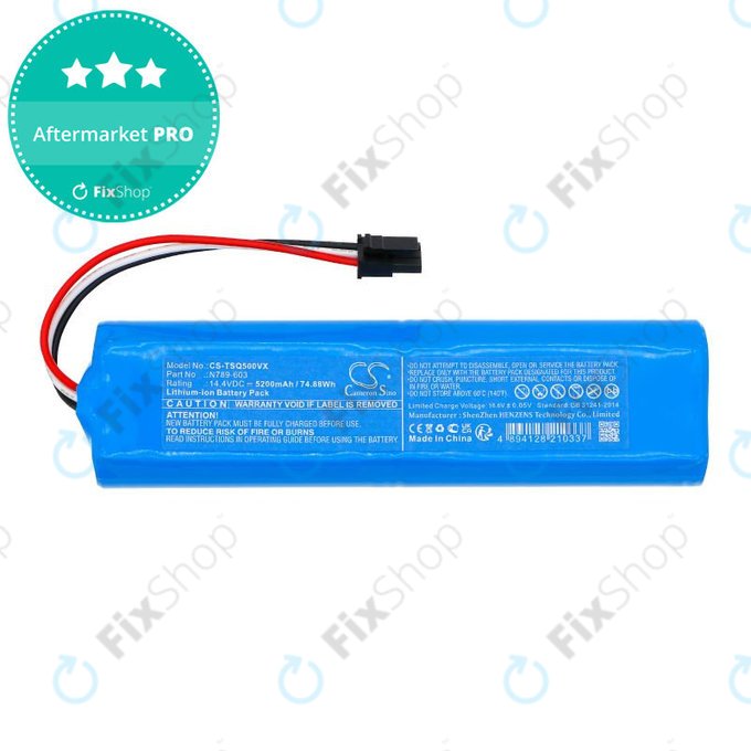 Батерия за Tesla Robostar iQ500, iQ600, 5200mAh, Li-Ion, 14.4V, N789-603, HQ