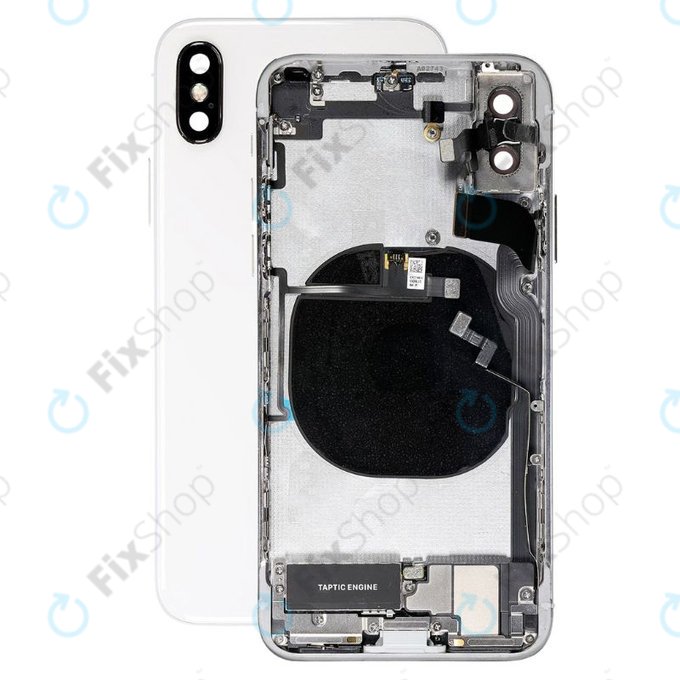 Заден калъф със малки части за iPhone XS, Сребро, Silver
