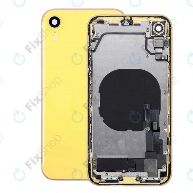 Заден калъф със малки части за iPhone XR, жълт, Yellow