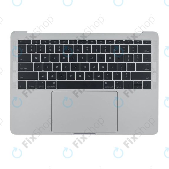 Горна рамка с клавиатура, микрофон, тъчпад и говорители за MacBook Pro 13" A1708 (късна 2016 – средата на 2017), US, Сребрист