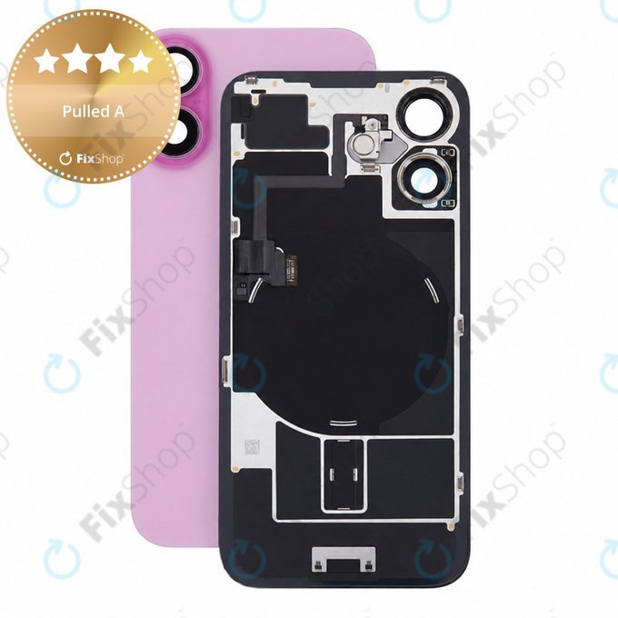 Стъкло на задния капак за iPhone 16, Pink, Pulled A