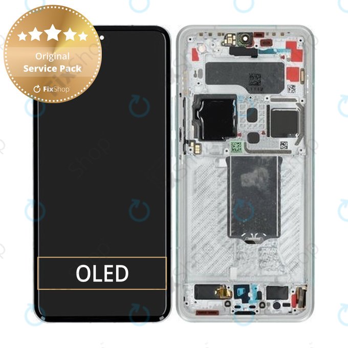 Дисплей за Xiaomi 15 Ultra 5G, Silver White, Тъчскрийн с рамка, 560005000O100 Genuine Service Pack