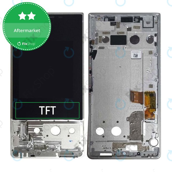 дисплей за Blackberry Key2, Тъчскрийн и рамка, Сребро, Silver, TFT
