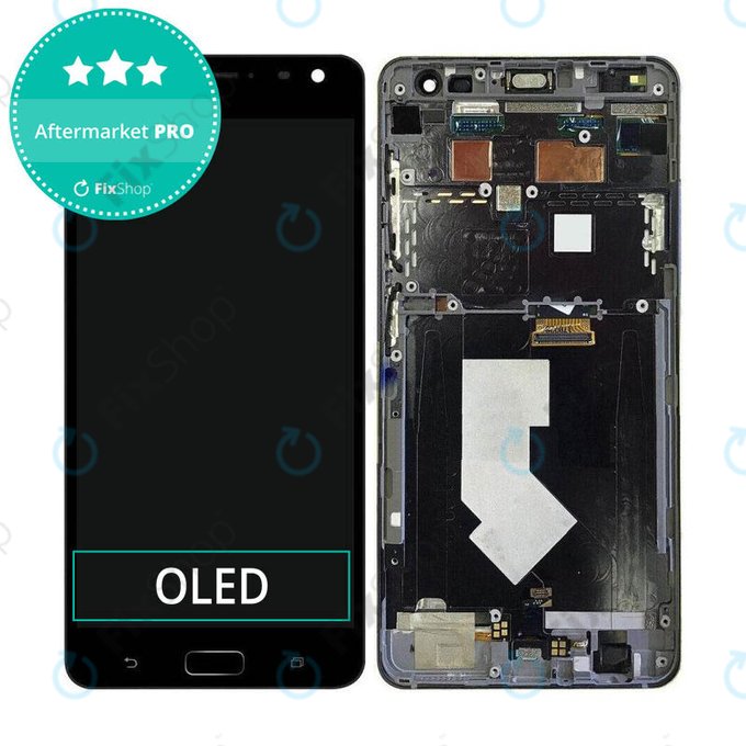 дисплей OLED за Asus Zenfone AR ZS571KL, Тъчскрийн и рамка, черен, Black