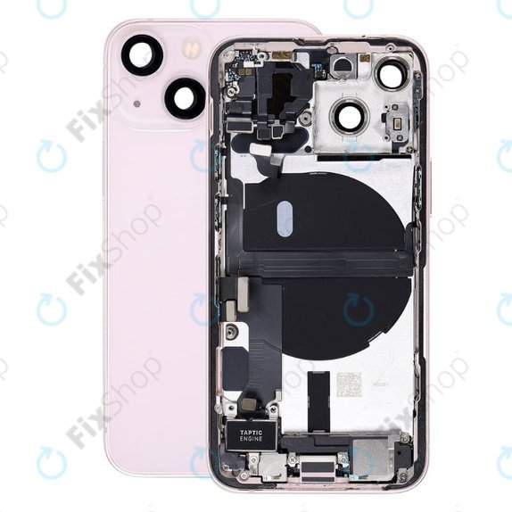 Заден калъф със малки части за iPhone 13 Mini, Розово, Pink