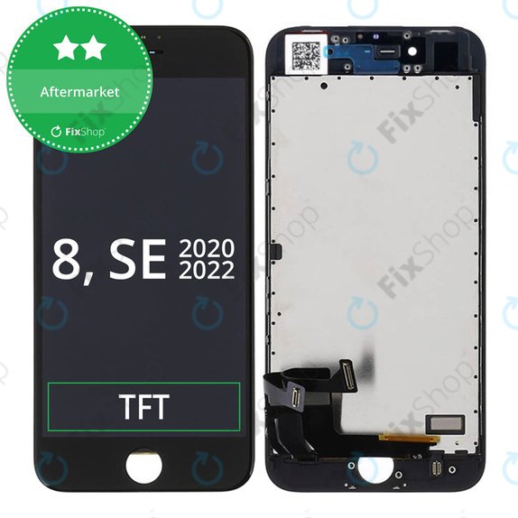 Дисплей за iPhone 8, SE (2020), SE (2022), Black, Тъчскрийн с рамка