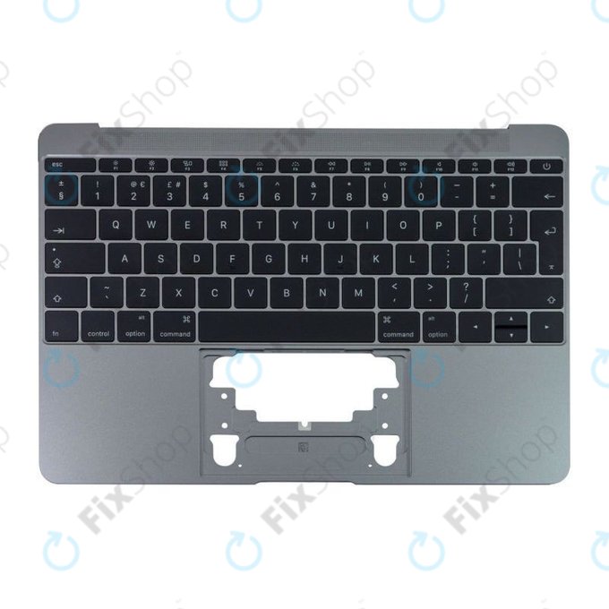 Горна рамка с клавиатура за MacBook 12" A1534 (ранна 2015 – средата на 2017), UK, Space Gray