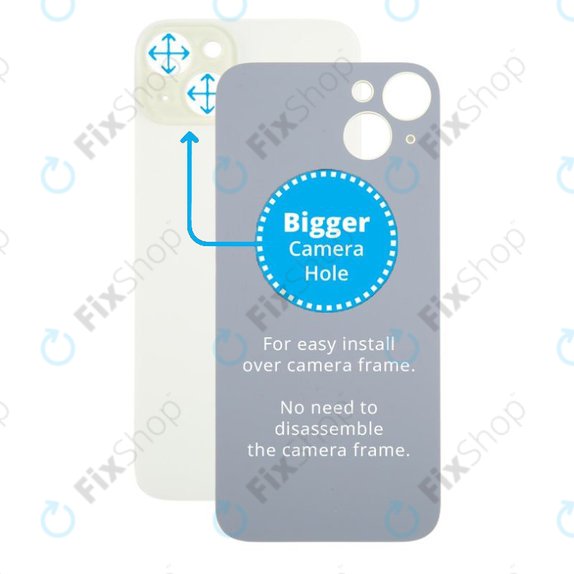 задния капак с голям отвор за камера за iPhone 15 Plus, жълт, Yellow