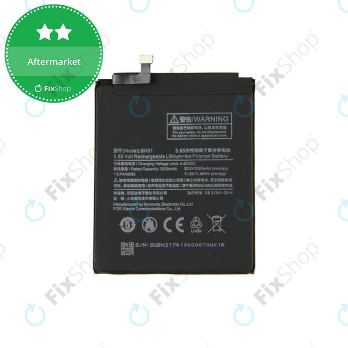 Батерия за Xiaomi Redmi Note 5A, Mi A1 (5x), Redmi S2 (Redmi Y2), BN31, 3080mAh