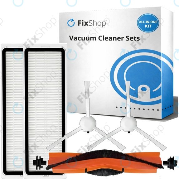 Комплект резервни части за Xiaomi Mi Robot Vacuum S20+, S10+, X20+, X10+ (1x Основна четка, 2x Филтър, 2x Странична четка – бяла)