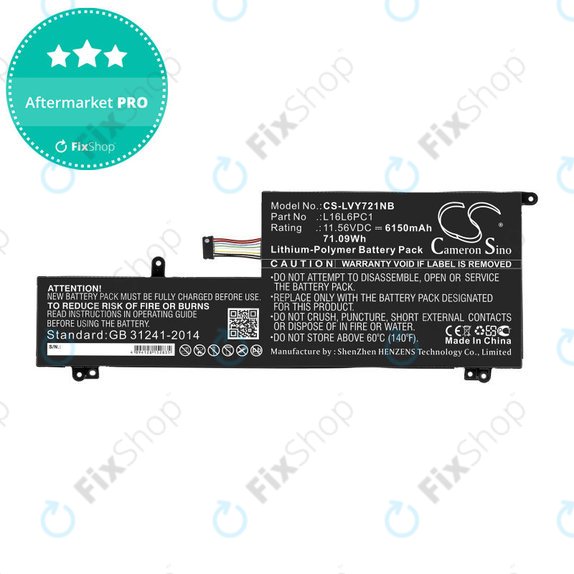 Батерия за Lenovo Yoga 720-15, 6150mAh, Li-Pol, 11.56V, L16L6PC1, HQ