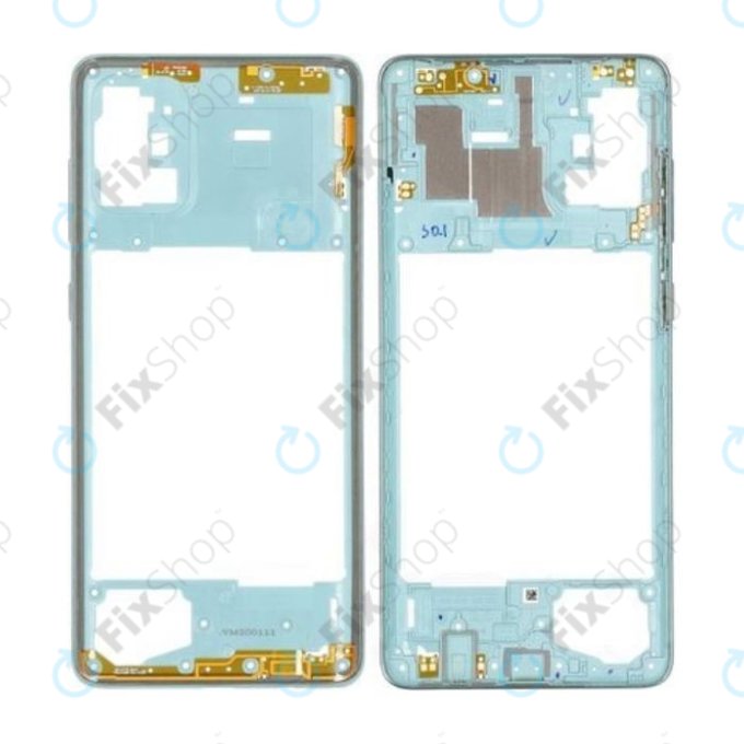 Средна рамка за Samsung A71 A715F, GH98-44756C, Prism Crush Blue, Genuine Service Pack