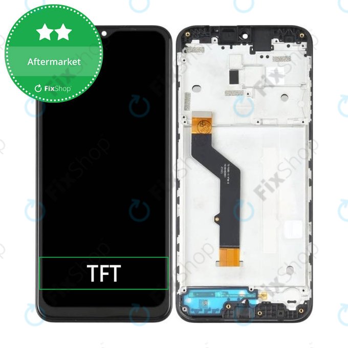 дисплей за Motorola Moto E7 Plus XT2081, Тъчскрийн и рамка, черен, Black, TFT
