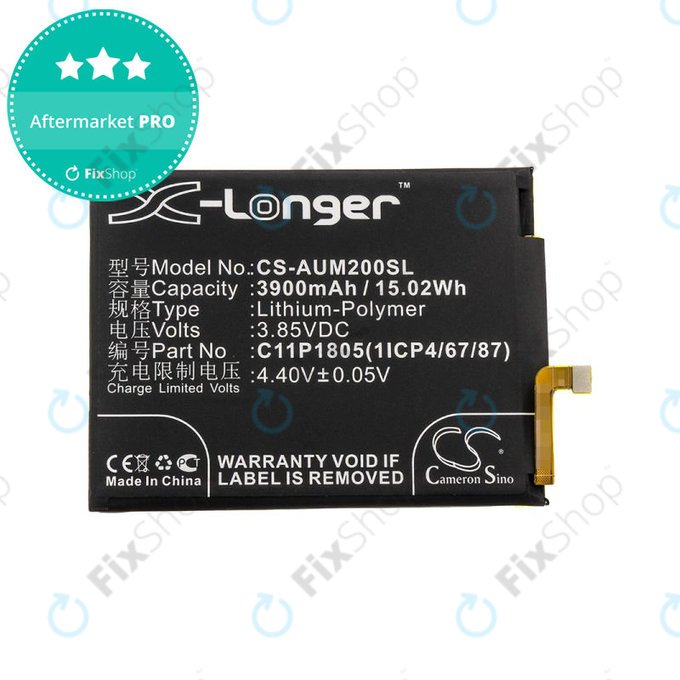 Батерия за Asus Zenfone Max M2, 3900mAh, Li-Pol, 3.85V, C11P1805 (1ICP4/67/87), HQ