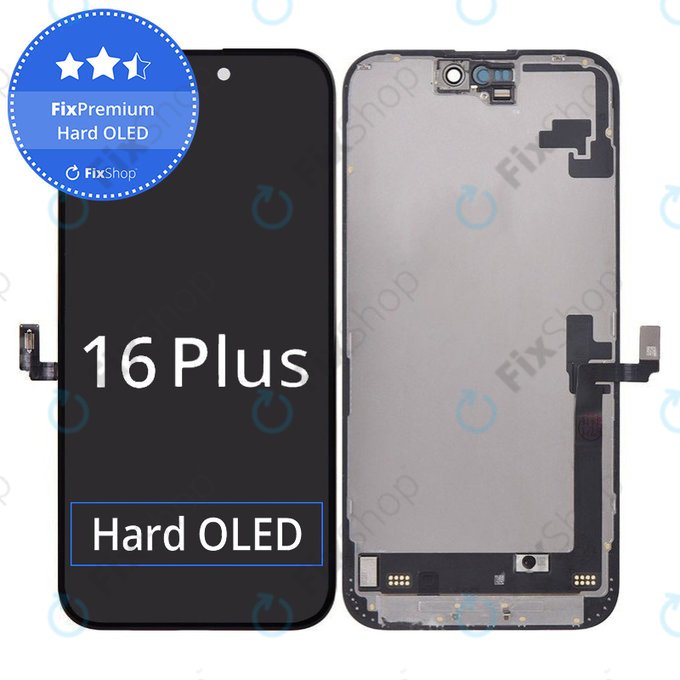 Дисплей Hard OLED за iPhone 16 Plus, Тъчскрийн с рамка, FixPremium