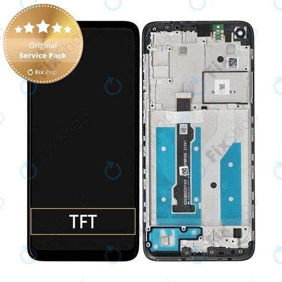 дисплей за Motorola Moto G8 XT2045, Тъчскрийн и рамка, 5D68C16383, черен, Black, Genuine Service Pack