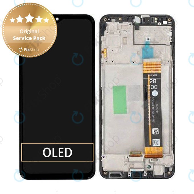 дисплей за Samsung A23 A236B, Тъчскрийн и рамка, GH82-29734A, GH82-29735A, (Black), Genuine Service Pack