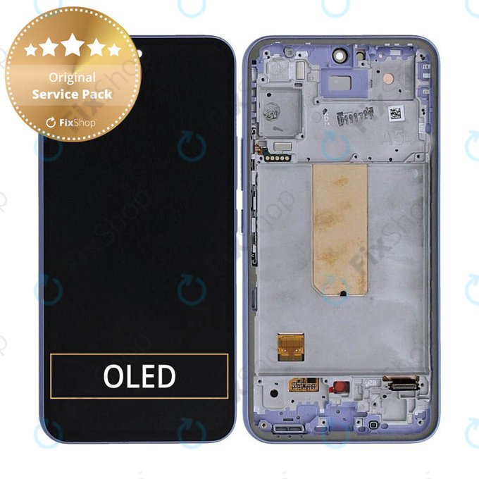 дисплей за Samsung A54 5G A546B, Тъчскрийн и рамка, GH82-31231D, GH82-31232D, Light Violet, Genuine Service Pack