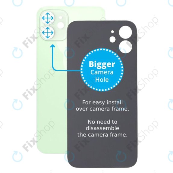 задния капак с голям отвор за камера за iPhone 12, зелен, Green