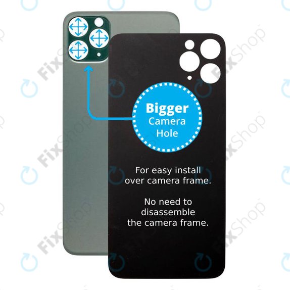 задния капак с голям отвор за камера за iPhone 11 Pro, зелен, Green