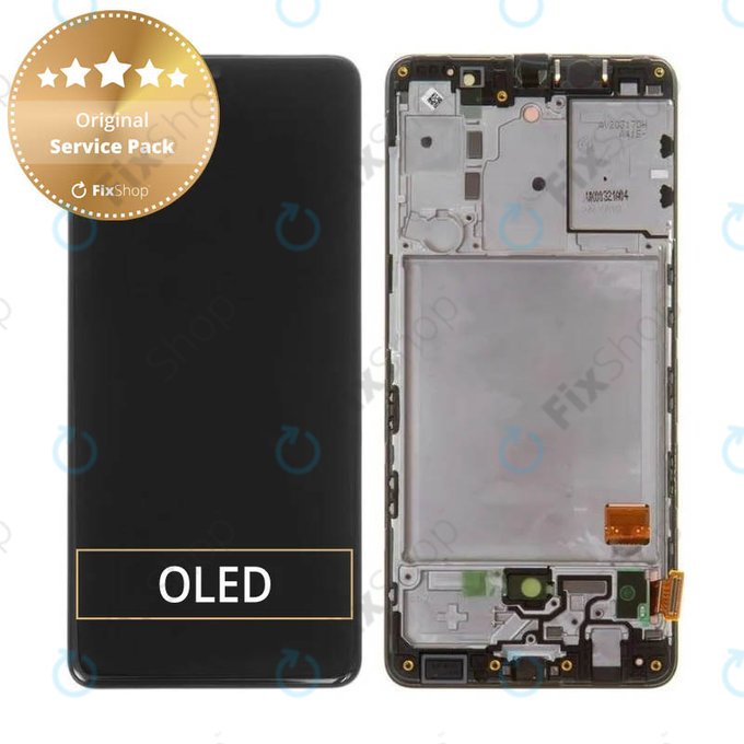 дисплей за Samsung A41 A415F, Тъчскрийн и рамка, GH82-22860A, GH82-23019A, Prism Crush Black, Genuine Service Pack