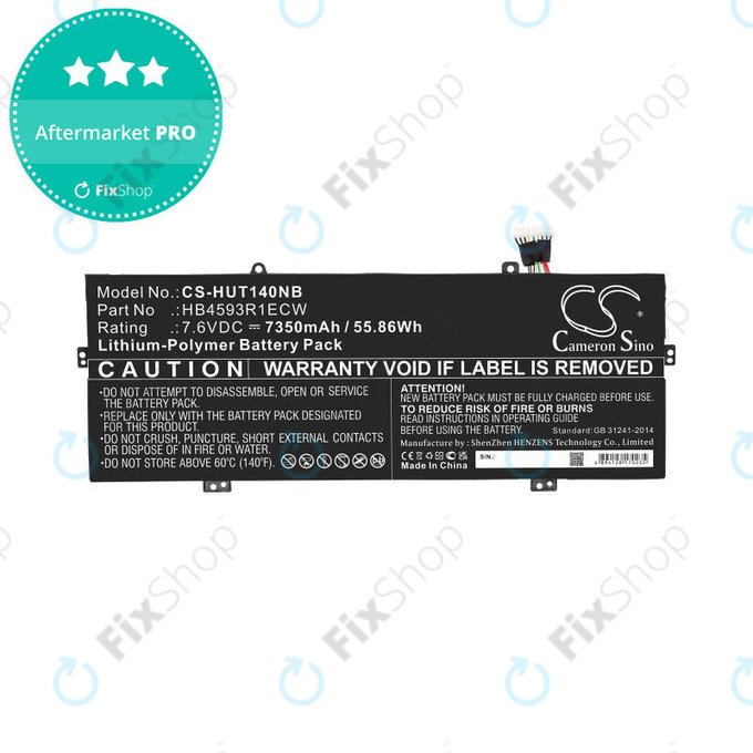 Батерия за Huawei MateBook X Pro, HB4593R1ECW, 7350mAh, HQ