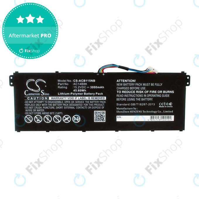 Батерия за Acer Aspire 5, 7 E5, V3, Chromebook 11, 13, 15, 3000mAh, Li-Pol, 15.2V, AC14B18K, HQ