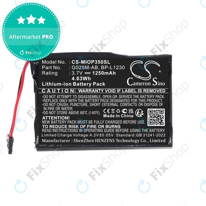 Батерия за Mitac Mio P350, P550, 1250mAh, Li-Ion, 3.7V, BL-LP1230, HQ