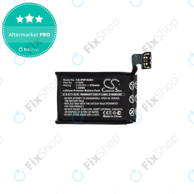 Батерия за Apple Watch 3 38 mm, 270mAh, GPS + Cellular Version, Li-Pol, 3.82 V, A1848, HQ
