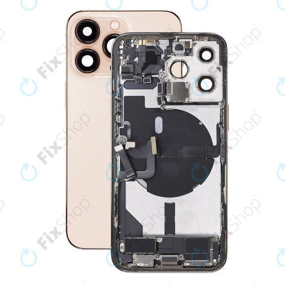Заден калъф със малки части за iPhone 13 Pro, Злато, Gold