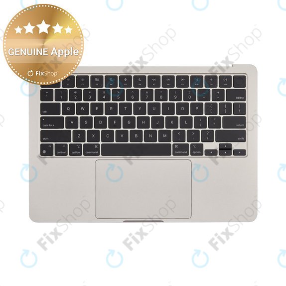 Горен корпус с клавиатура за MacBook Air 13", A3113 (2024), с US клавиатура и батерия, Starlight, 661-40229, Genuine Apple
