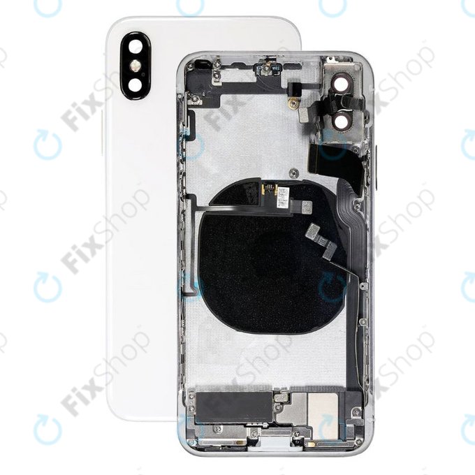 Заден калъф със малки части за iPhone X, Сребро, Silver