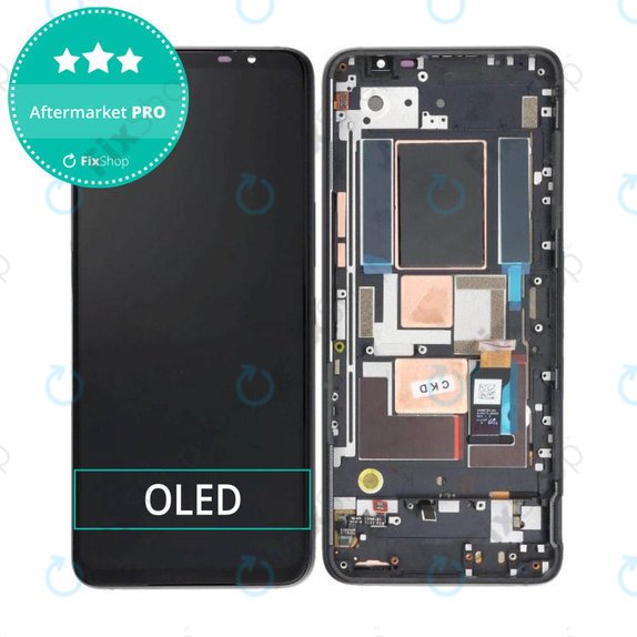 дисплей OLED за Asus ROG Phone 5s ZS676KS, 5s Pro ZS676KS-1A, Тъчскрийн и рамка, Phantom Black