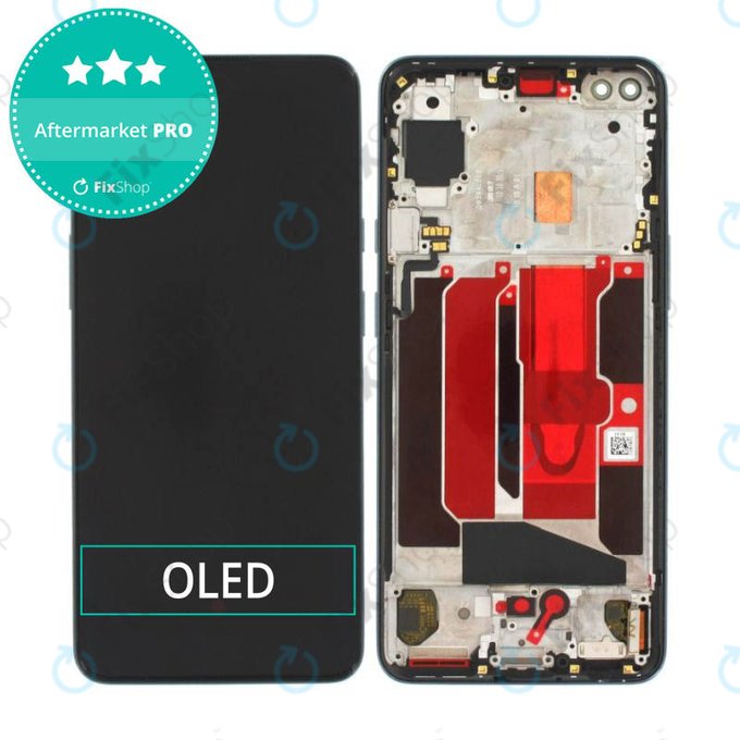 дисплей OLED за OnePlus Nord, Тъчскрийн и рамка, черен, Black