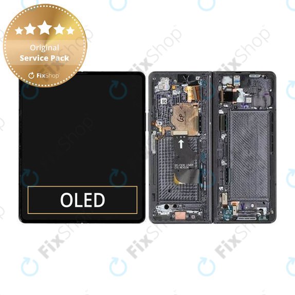 дисплей за Samsung Z Fold 4 F936B, Тъчскрийн и рамка, GH82-29461A, GH82-29462A, Phantom Black, Genuine Service Pack