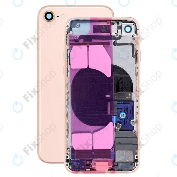 Заден калъф със малки части за iPhone 8, Злато, Gold