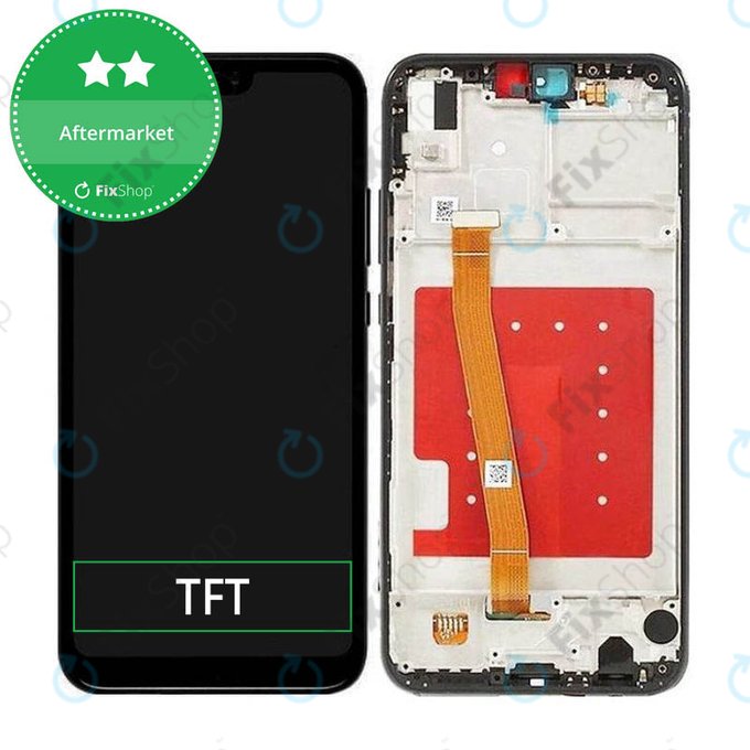 дисплей за Huawei P20 Lite, Тъчскрийн и рамка, черен, Black, TFT