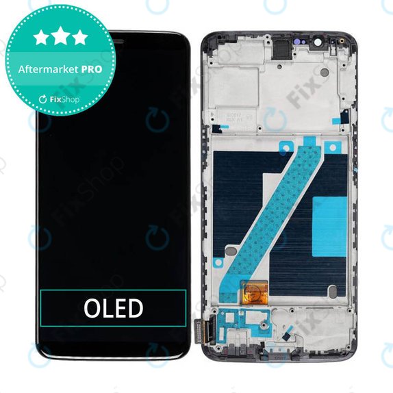 дисплей OLED за OnePlus 5T, Тъчскрийн и рамка, черен, Black
