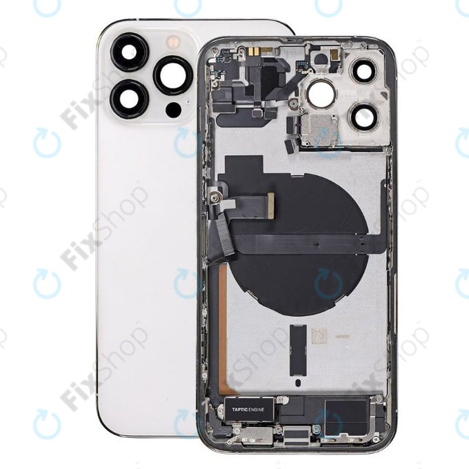 Заден калъф със малки части за iPhone 13 Pro Max, Сребро, Silver