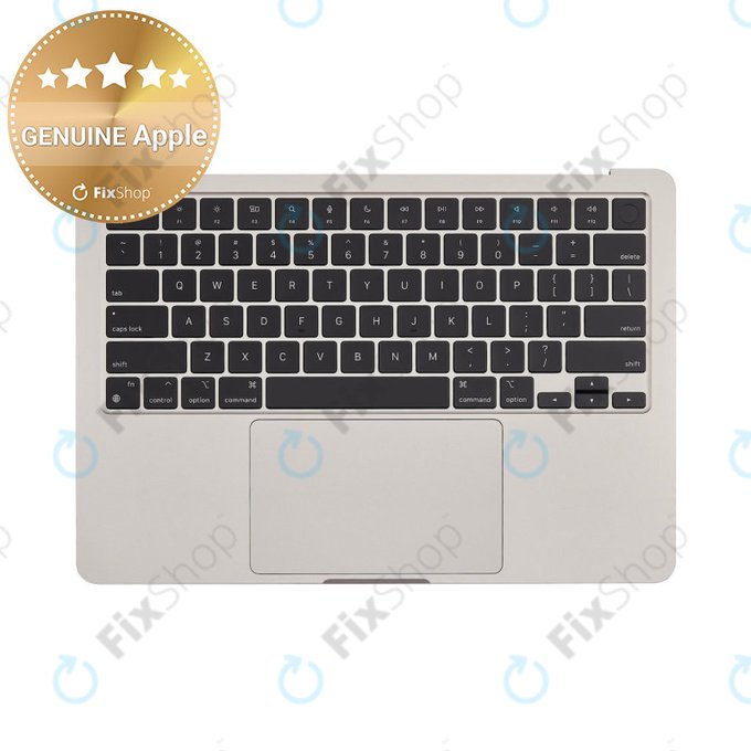 Горен корпус с клавиатура за MacBook Air 13", A3113 (2024), с US клавиатура и батерия, Starlight, 661-40229, Genuine Apple