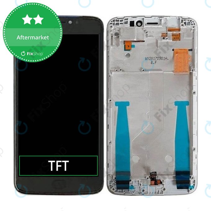 дисплей за Motorola Moto E4 Plus XT1771, Тъчскрийн и рамка, сив, Gray, TFT