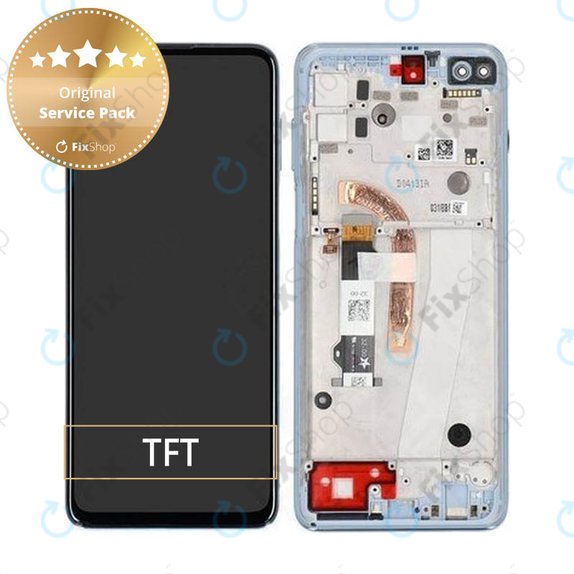 дисплей за Motorola Moto G100 XT2125, Тъчскрийн и рамка, Iridescent Sky, 5D68C18073, Genuine Service Pack