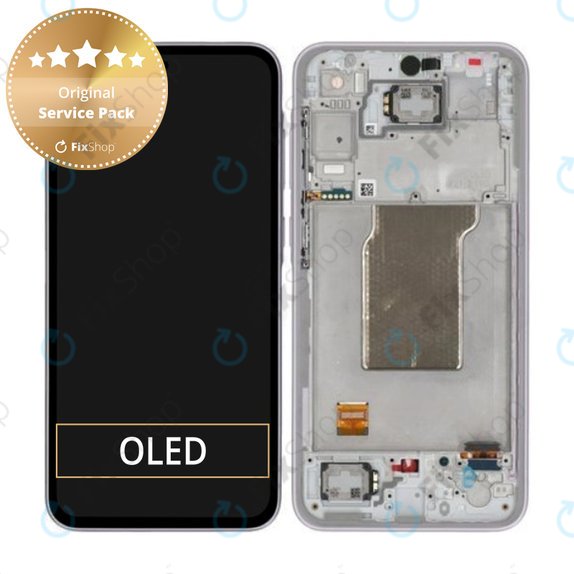 дисплей за Samsung A35 A356B, Тъчскрийн и рамка, GH82-34221C, Awesome Lilac, Genuine Service Pack